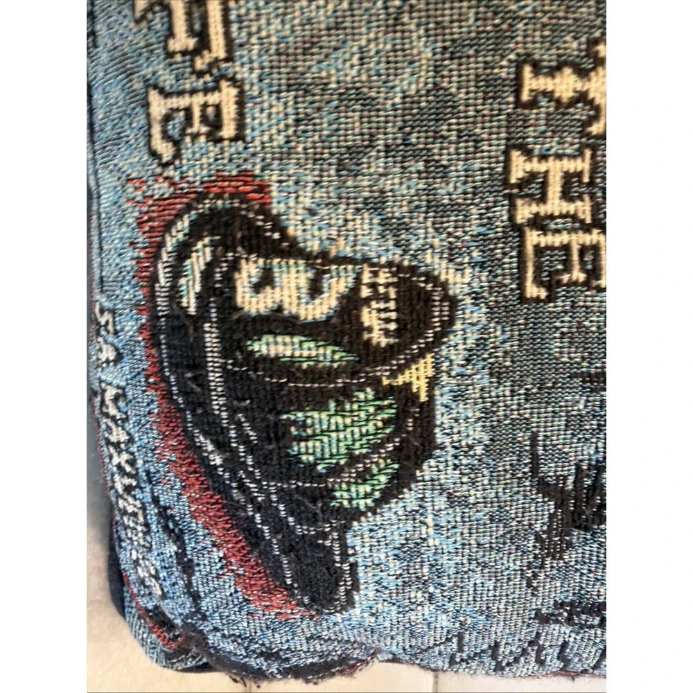 Vtg SA‎ Maxwell Tapestry Pillow A Fireman Lives Here With The Flame Of His Life